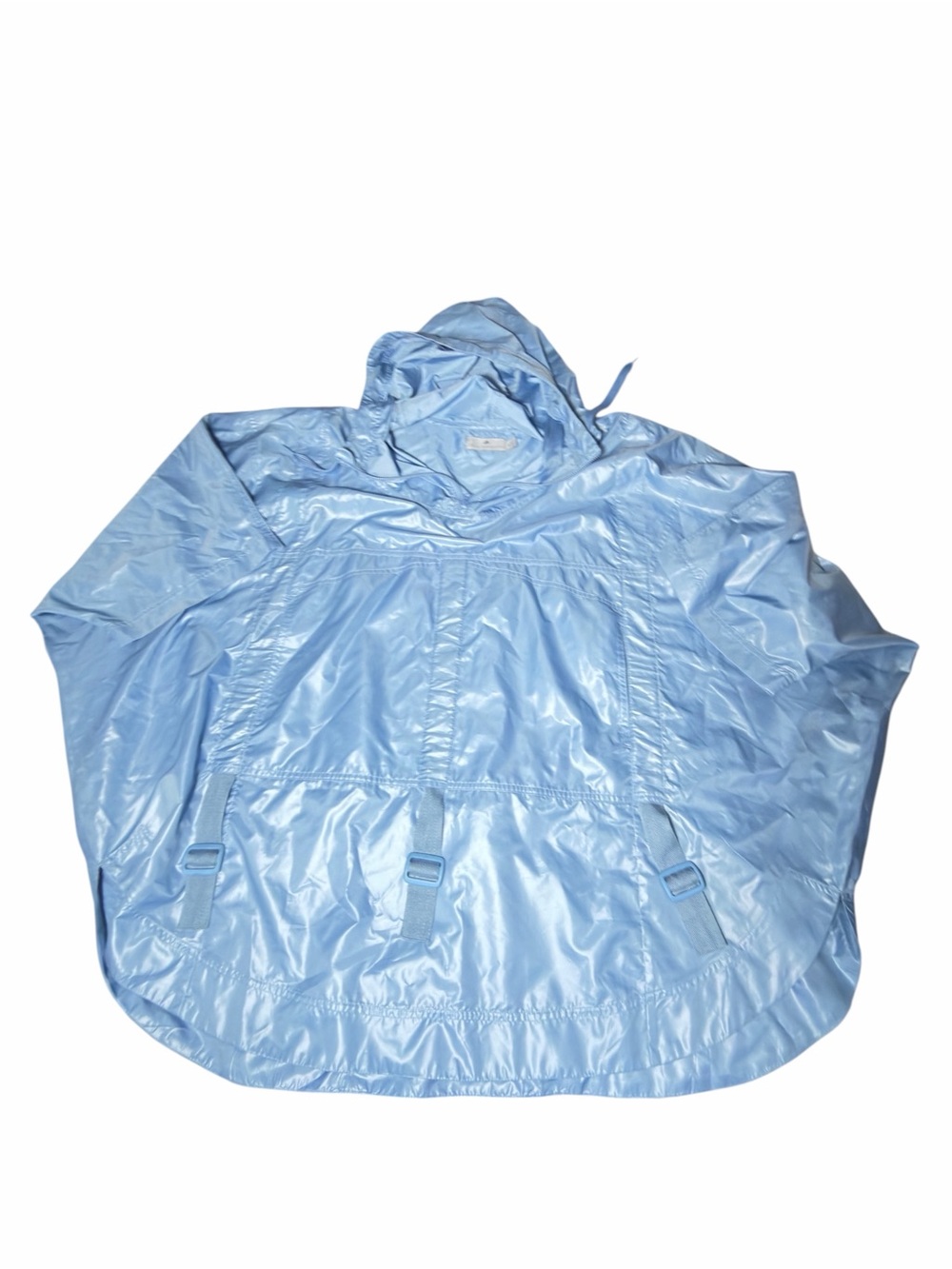 Stella McCartney X Adidas  Baby Blue Windbreaker Poncho with Pockets Hooded M - Picture 10 of 15
